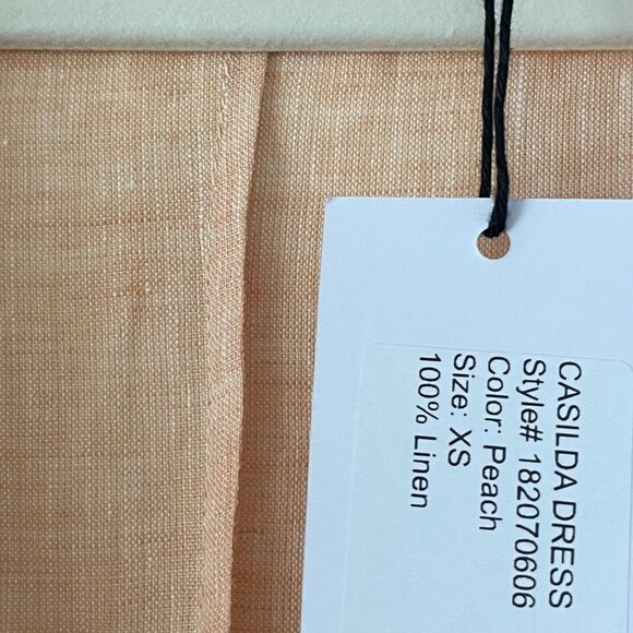 Harshman Peach Linen Casilda Dress Size XS NWT - Picture 4 of 4